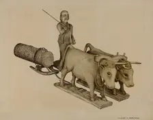Log-Hauling, 1935/1942. Creator: Claude Marshall