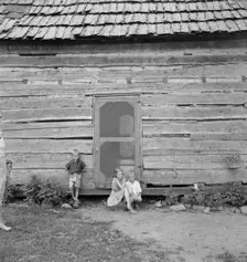 Log home of rural non-farm family, Orange County, North Carolina, 1939. Creator: Dorothea Lange