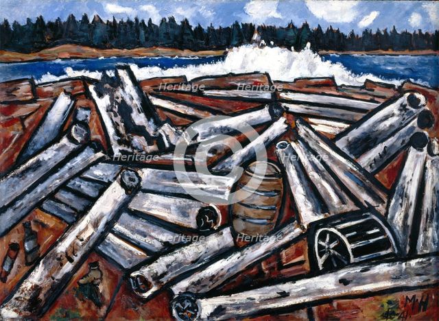 Log Jam, Penobscot Bay, 1940-1941. Creator: Marsden Hartley.