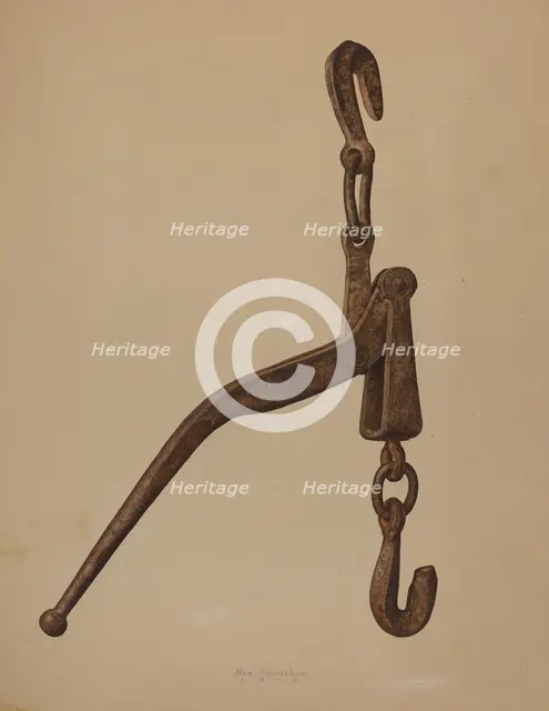Log Load Tightener, 1939. Creator: Max Fernekes.