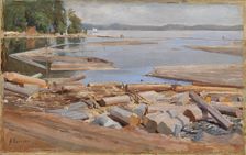 Log Raft, 1886. Creator: Albert Edelfelt