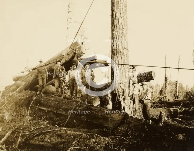 Loggers, about 1910-1945. Creator: Darius Kinsey.
