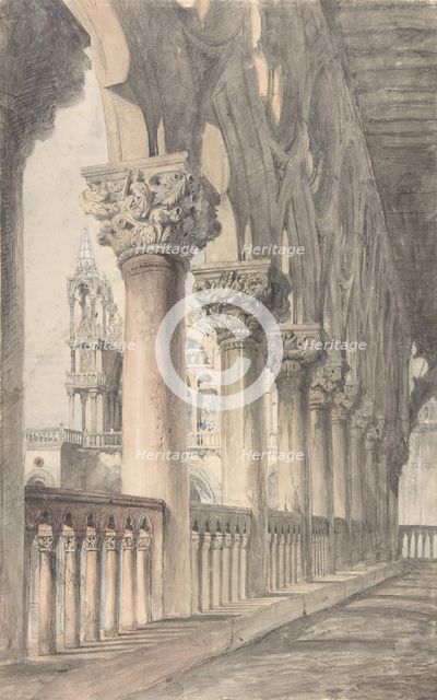 Loggia of the Ducal Palace, Venice, 1849-50. Creator: John Ruskin.