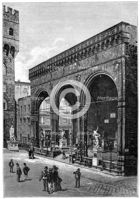 Loggia dei Lanzi, Piazza della Signoria, Florence, Italy, 1882. Creator: Unknown.