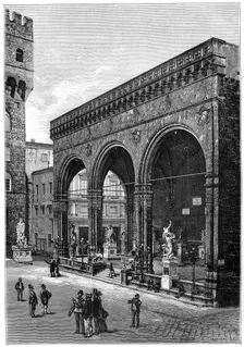 Loggia dei Lanzi, Piazza della Signoria, Florence, Italy, 1882. Creator: Unknown