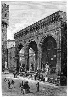 Loggia dei Lanzi, Piazza della Signoria, Florence, Italy, 1882. Creator: Unknown