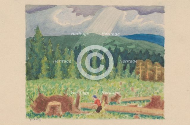 Logging Mill, 1920-1930. Creator: Mikulas Galanda.