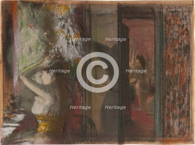 Loge d'actrices (Actresses in Their Dressing Rooms), c1885. Creator: Edgar Degas.