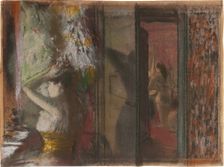 Loge d'actrices (Actresses in Their Dressing Rooms), c1885. Creator: Edgar Degas