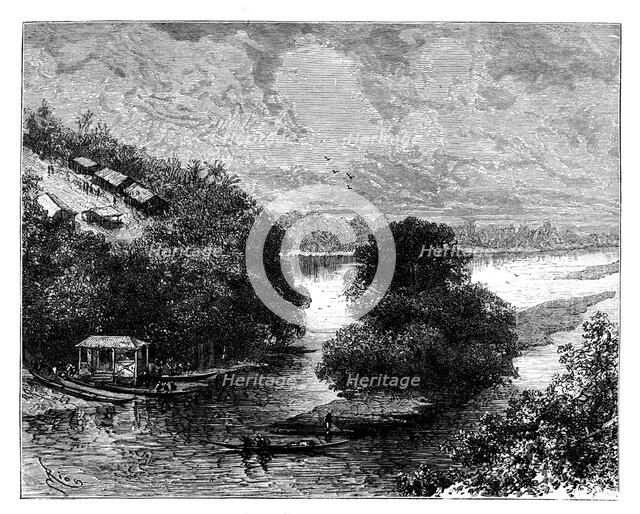 L'Ogooue, Congo, Africa, 19th century.Artist: Edouard Riou