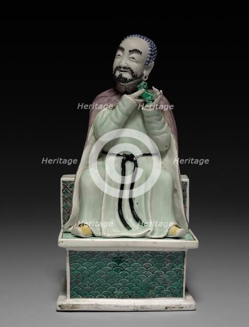 Lohan Holding a Fu Dog, 1662-1722. Creator: Unknown.