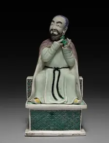 Lohan Holding a Fu Dog, 1662-1722. Creator: Unknown