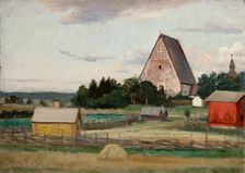 Lohja church, exercise, 1860-1900. Creator: Adolf von Becker