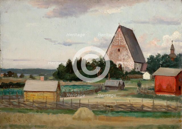 Lohja church, exercise, 1860-1900. Creator: Adolf von Becker.
