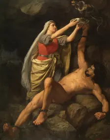 Loke and Sigyn, 1863. Creator: Marten Eskil Winge
