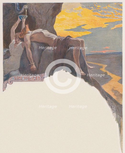 Loki and Sigyn. From Valhalla: Gods of the Teutons, c. 1905.
