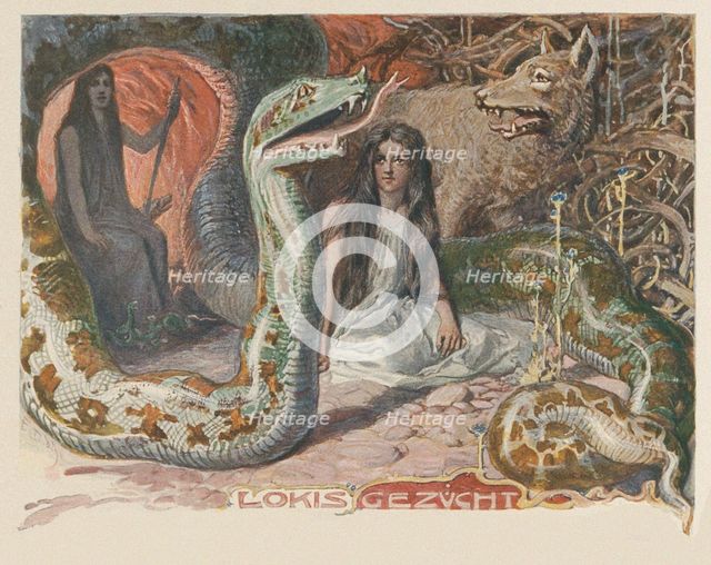 Loki's brood. From Valhalla: Gods of the Teutons, c. 1905.