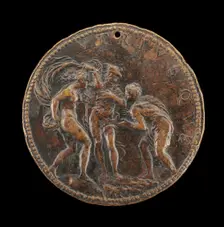 Lomazzo Presented to Mercury by Fortune [reverse], c. 1560. Creator: Annibale Fontana