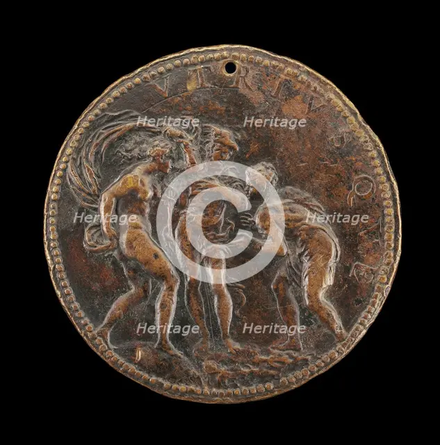 Lomazzo Presented to Mercury by Fortune [reverse], c. 1560. Creator: Annibale Fontana.