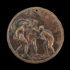 Lomazzo Presented to Mercury by Fortune [reverse], c. 1560. Creator: Annibale Fontana