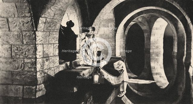 Lon Chaney and Mary Philbin in "The Phantom of the Opera" by Rupert Julian, 1925. Creator: Anon.