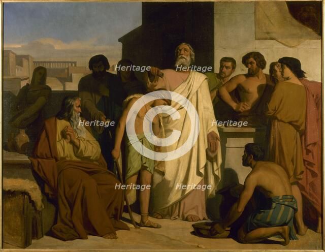 L'onction de David par Samuel, 1842. Creator: Felix Joseph Barrias.