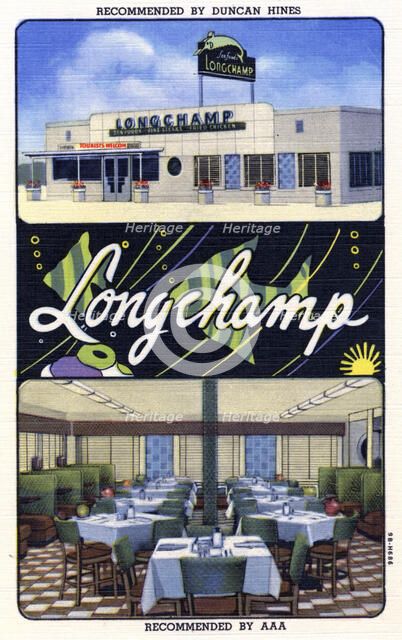 Longchamp Dining Salon, Amarillo, Texas, USA, 1949. Artist: Unknown