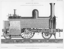 Longitudinal section of a typical British passenger steam locomotive, 1888