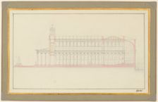 Longitudinal Section of a Cathedral for Berlin, 1827. Creator: Karl Friedrich Schinkel