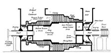 Longitudinal section of a steam turbine fitted into the Dover packet boat Queen c1904