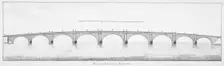 Longitudinal section of Blackfriars Bridge, London, 1766. Artist: Anon
