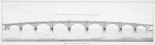 Longitudinal section of Blackfriars Bridge, London, 1766. Artist: Anon