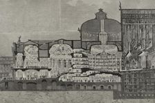 Longitudinal section of the Theatre of Palais Garnier, Opera House. Paris, France, 1898. Creator: Unknown