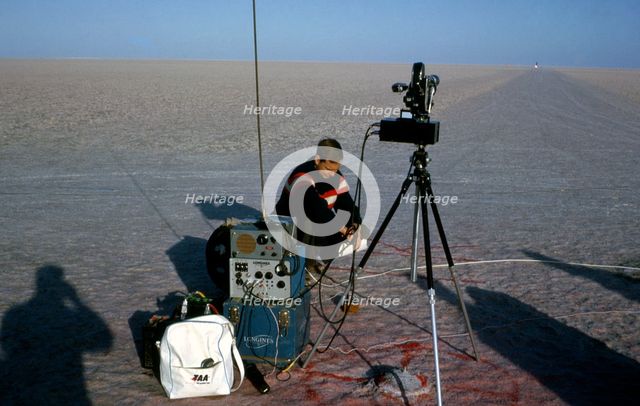 Longines timing equipment for Bluebird CN7's World Land Speed Record attempt, Lake Eyre, 1964. Creator: Unknown.