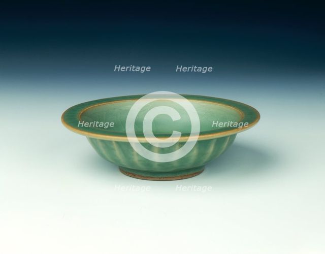 Longquan celadon double fish saucer bowl, Song-Yuan dynasty, China, 13th century. Artist: Unknown