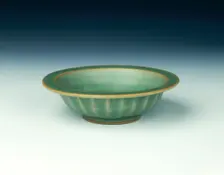 Longquan celadon double fish saucer bowl, Song-Yuan dynasty, China, 13th century. Creator: Unknown