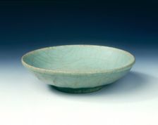Longquan celadon saucer with crackled Guan type glaze, Southern Song dynasty, China, 1127-1279. Creator: Unknown