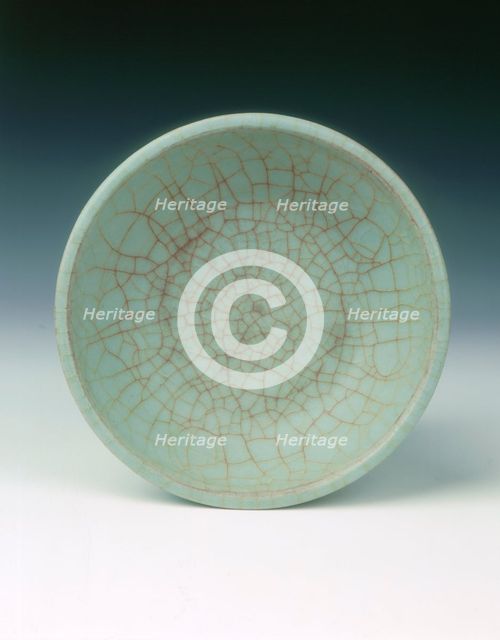 Longquan bowl with Guan type crackled celadon glaze, Southern Song dynasty, China, 13th century. Artist: Unknown