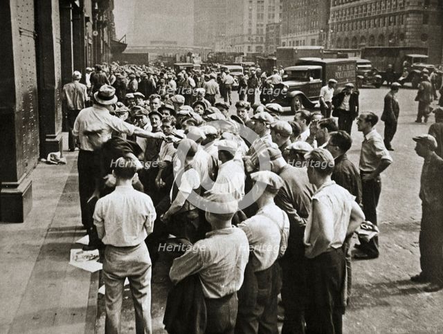 Longshoremen being picked out by a boss, New York, USA, 1920s or 1930s. Creator: Unknown.