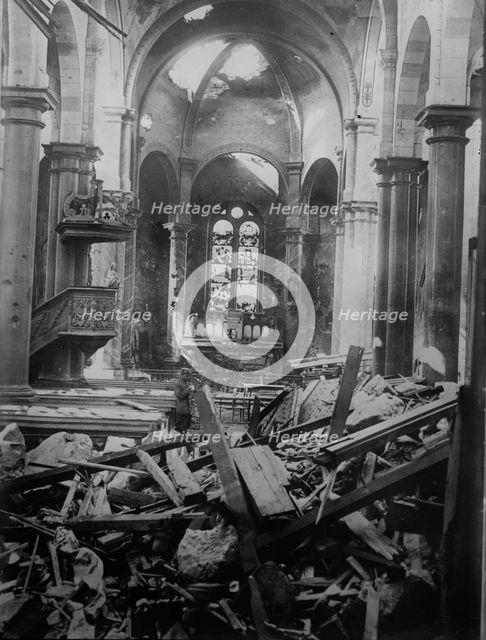 Longwy, Church wrecked by aeroplanes, 5 Feb 1916. Creator: Bain News Service.