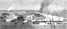 London Main-Drainage Works: view of the outfall of the Northern Drainage at Barking Creek, 1864. Creator: Unknown