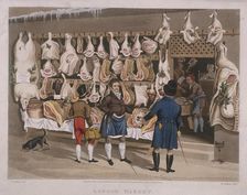 London Market'; a butchers shop, 1822. Artist: Matthew Dubourg