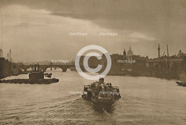 'London-On-Sea: The Daily Excursion Boat Heads Into The Sunset On Its Return From Margate', c1935. Creator: Unknown.