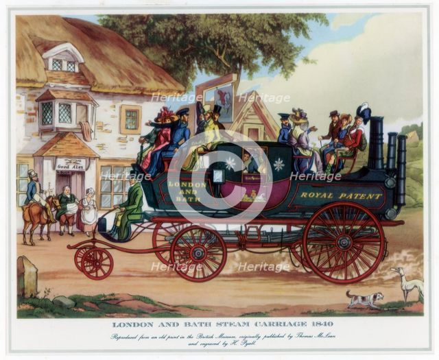London and Bath Steam Carriage, 1840, c1800-1840.Artist: Henry Pyall
