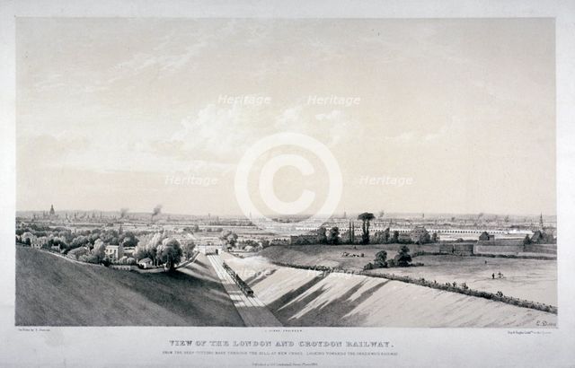 London and Croydon Railway, New Cross, Deptford, London, 1838. Artist: Edward Duncan