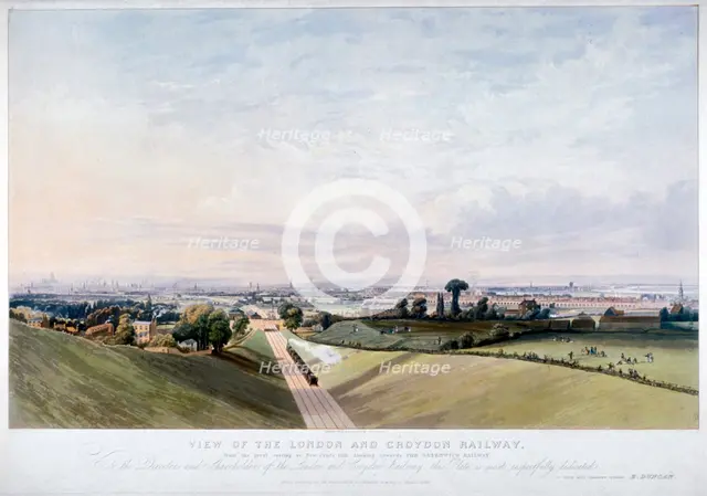 London and Croydon Railway, New Cross, Deptford, London, 1839. Artist: Edward Duncan