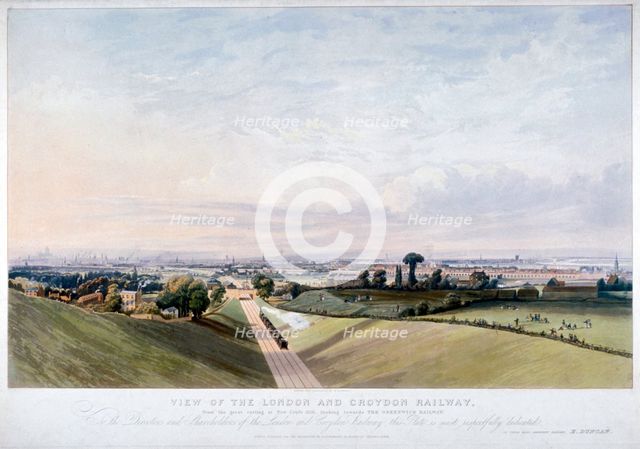 London and Croydon Railway, New Cross, Deptford, London, 1839. Artist: Edward Duncan