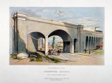London and Greenwich Railway bridge over the Neckinger Road, Bermondsey, London, 1836. Artist: GF Bragg
