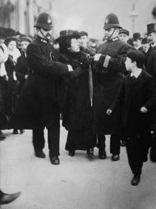 London - arrest of a suffragette, between c1910 and c1915. Creator: Bain News Service