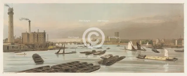 London As It Is: Westminster, from Waterloo Bridge, 1842. Creator: Thomas Shotter Boys (British, 1803-1874).